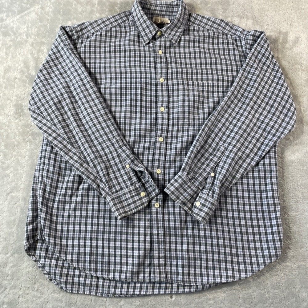 J Crew Shirt Mens Large Plaid Casual Preppy Office Oarsmen Cotton Long‎ Sleeve